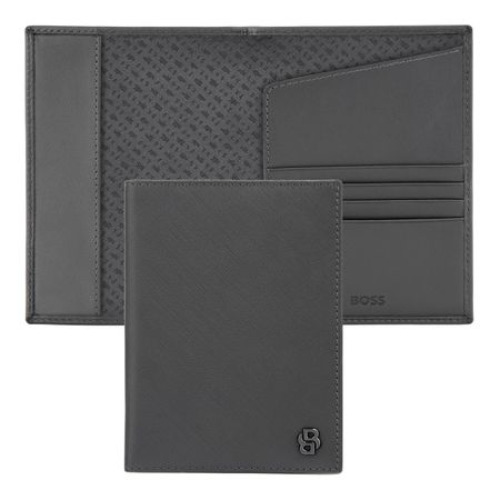 Etui na paszport Double B Saffiano Black Szary HLP526H 