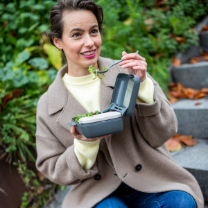 Zestaw lunchbox + sztućce Candy Ready Natural Ash Grey 72701