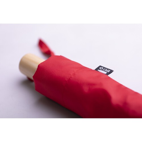 Ekologiczny wiatroodporny parasol manualny, składany czerwony V0762-05 (4)