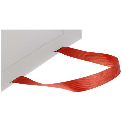 Torba papierowa Smartfold 210 g/m² z uchwytami ze wstążki i matowym laminowaniem – 24 x 10 x 24 cm Czerwony 1ZM01621 (4)