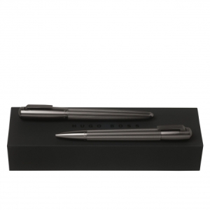 Zestaw upominkowy HUGO BOSS długopis i pióro kulkowe - HSY6034 + HSY6035 Szary