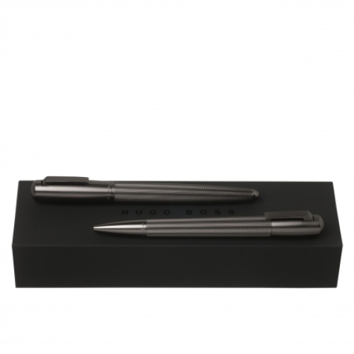Zestaw upominkowy HUGO BOSS długopis i pióro kulkowe - HSY6034 + HSY6035 Szary HPBR603 
