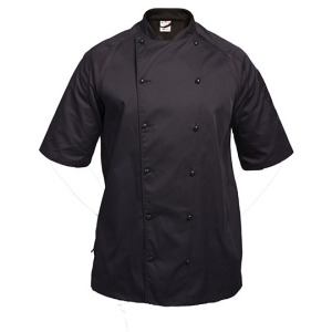 Kurtka Kucharska Unisex Krótki Rękaw Staycool - Black & Black