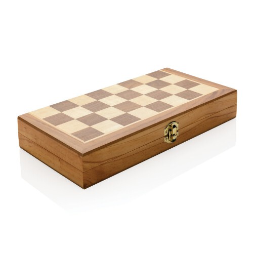 Drewniany zestaw do gry w szachy brązowy P940.129 (2)