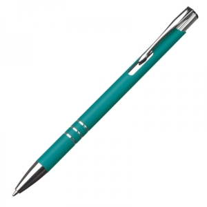 Długopis metalowy soft touch NEW JERSEY turkusowy