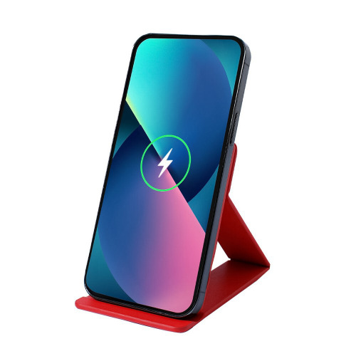 Magnetyczna ładowarka bezprzewodowa 15W, składana, stojak na telefon Czerwony VA607-05 (2)