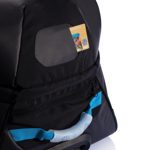 Duża torba sportowa, podróżna na kółkach niebieski, czarny P750.005 (10)