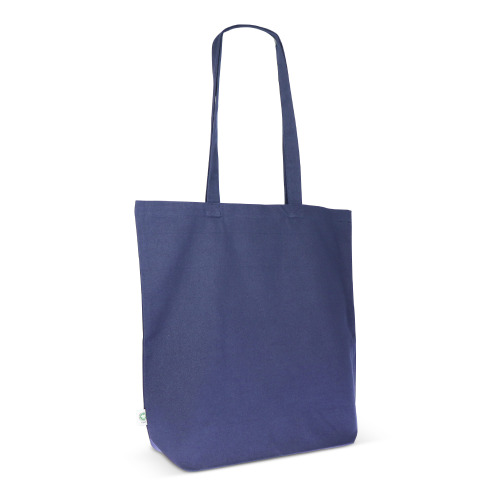 Torba z bawełny organicznej długa 270g/m² 42x12x43 cm Ciemnoniebieski LT95379-N0010 