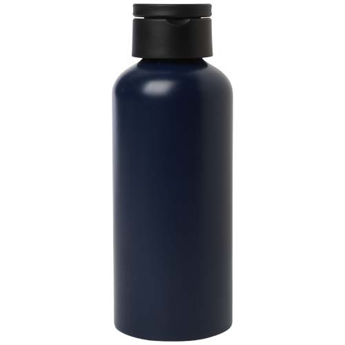 Trinity butelka na wodę z aluminium z recyklingu z certyfikatem RCS, z pokrywką RPET 600 ml Navy Blue 10081555 (2)