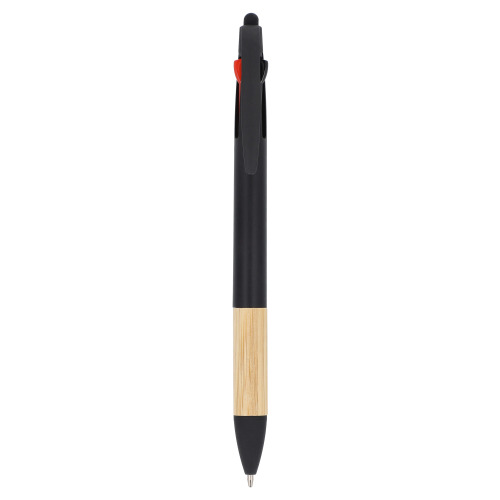 Długopis 3-kolorowy z uchwytem z bambusa Czarny LT80561-N0002 (3)