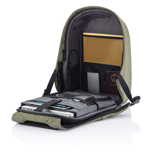 Bobby Hero Small plecak na laptopa do 13,3" i tablet 12,9", chroniący przed kieszonkowcami, wykonany z RPET zielony V0996-06 (12)