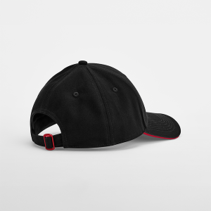 Czapka 6-panelowa Bawełna Organiczna - Black & Classic Red