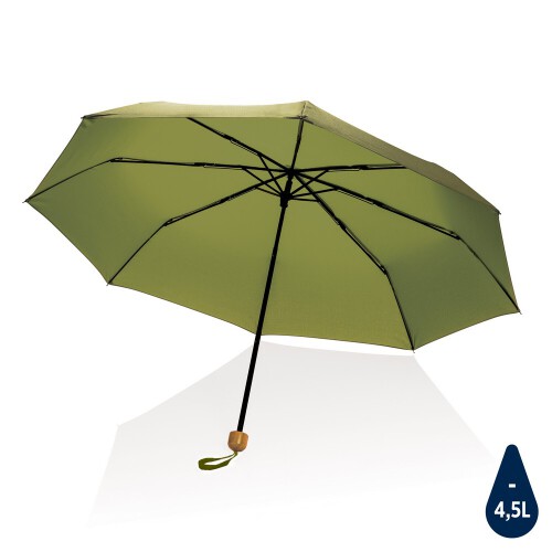 Mały bambusowy parasol 20,5" Impact AWARE™ RPET, składany zielony P850.577 
