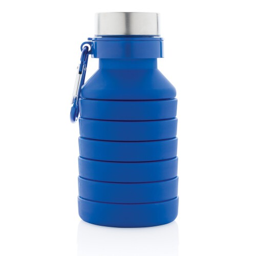 Składana butelka sportowa 550 ml z karabińczykiem niebieski P432.625 (1)