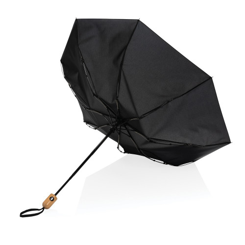 Bambusowy parasol automatyczny 21" AWARE™ RPET Czarny P850.611 (9)