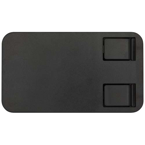 Alhena składany uchwyt na telefon z z tworzyw sztucznych pochodzących z recyklingu z metalową podstawką biurkową Czarny 12446790 (2)