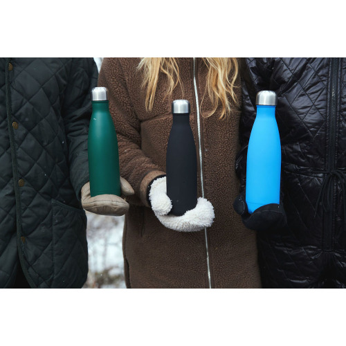 Butelka z gumową powłoką NILS 12/24H 0,5 L, czarny Czarny 5018321- (2)