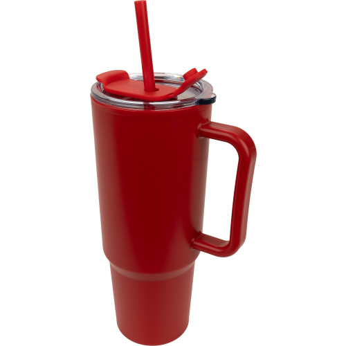 Kubek ze słomką XXL 1200 ml TEODORA Czerwony 8468605 (2)