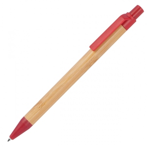 Długopis bambusowy Halle czerwony