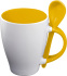 Kubek ceramiczny z łyżeczką RISLEY 250 ml Żółty 275808  thumbnail