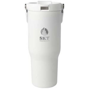 Kubek Bronx o pojemności 900 ml, z izolacją próżniową, wykonany ze recyklingowanej stali nierdzewnej z certyfikatem RCS i z miedzi, z wielofukncyjną zakrętką