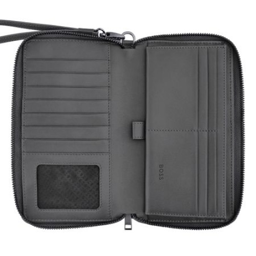 Portfel podróżny Double B Saffiano Black Szary HLL526H (4)