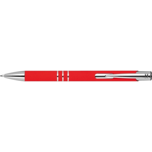 Długopis z aluminium z recyklingu półżelowy soft touch DUNMORE Czerwony 399105 (3)