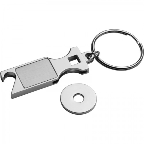 Brelok metalowy otwieracz do butelek z żetonem HILDE Szary 9036707 (3)