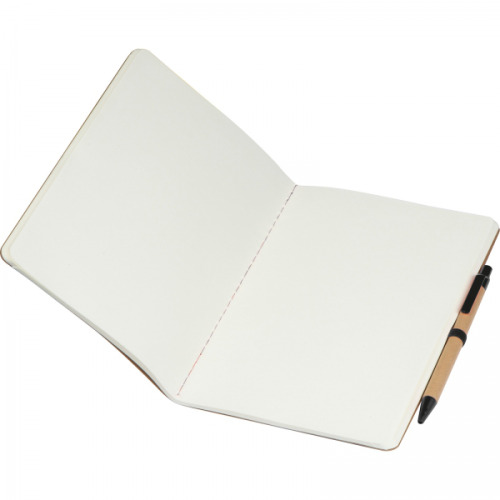 Notatnik A5 z czystymi stronami i długopisem z materiałów z recyklingu CHLOE Czarny 2377603 (3)