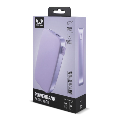 2PB24100 I Fresh 'n Rebel Powerbank 24000 mAh PD USB-C  Liliowy LT49404-N0071 (7)