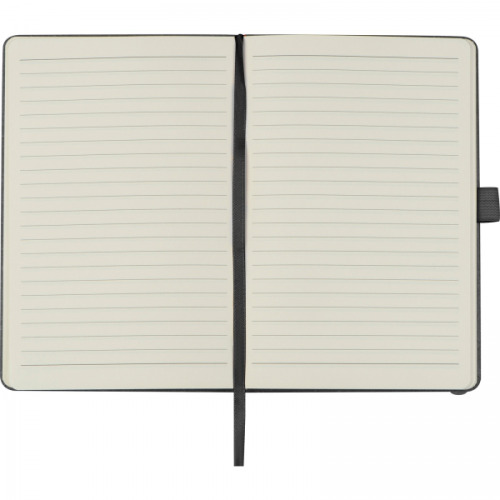 Notatnik A5 w linie ze skóry z recyklingu TRACY Czarny 2274603 (6)