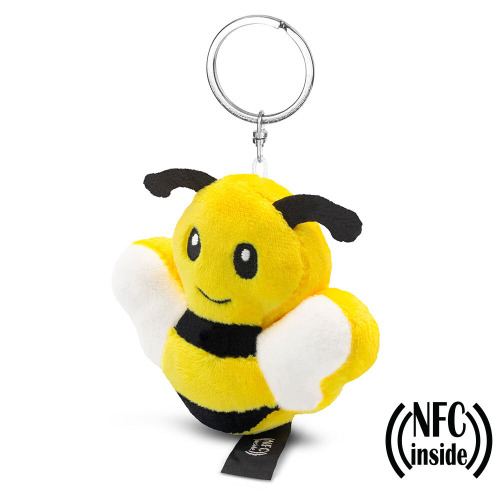 Pluszowa pszczoła RPET z chipem NFC, brelok | Zibee żółty HE795-08 (9)