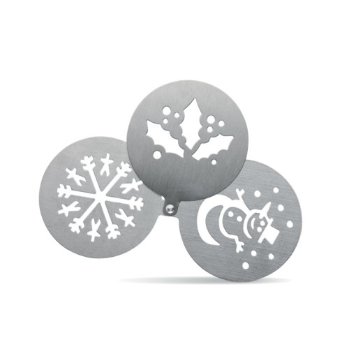 Metalowe szablony do kawy Srebrny mat CX1388-16 (1)