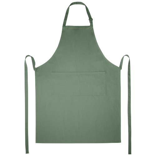 Andrea fartuch o gramaturze 240 g/m² z regulowanym paskiem na szyję Zielony melanż 11333462 (2)