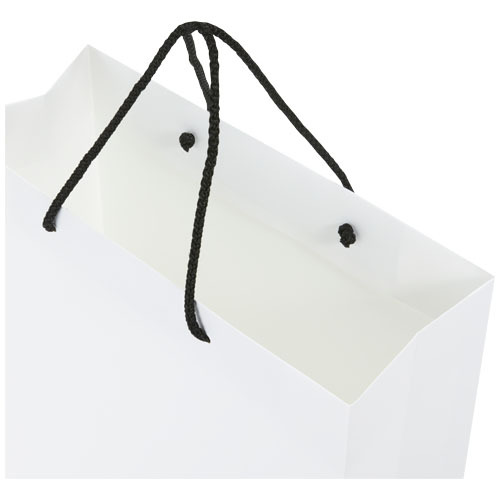 Ręcznie robiona torba z papieru integra z plastikowymi uchwytami – 31 x 12 x 41 cm Biały 1ZB01190 (4)