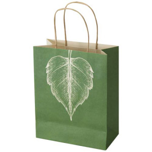 Torba z papieru z makulatury o gramaturze 150 g/m² ze skręcanymi uchwytami – 18 x 9 x 23 cm
