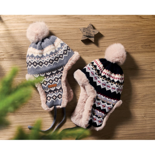 Dzianinowa czapka nauszniki Szary MO2688-07 (5)