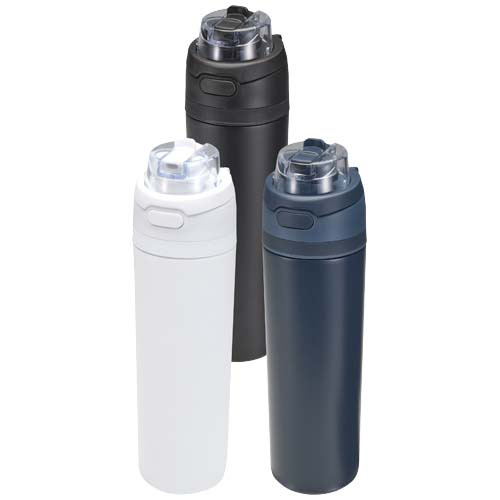 Bidon na wodę Theron 800 ml z jednowarstwowej stali nierdzewnej pochodzącej z recyklingu, certyfikowanej zgodnie z RCS, z pok Czarny 10095190 (7)