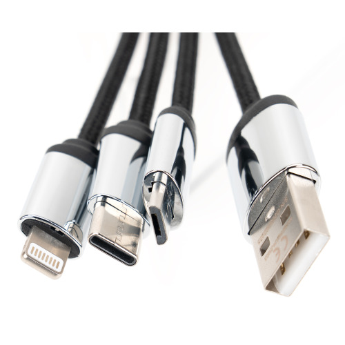 Kabel 4w1 z podświetlanym logo w drewnianej obudowie Beżowy EG061213 (3)