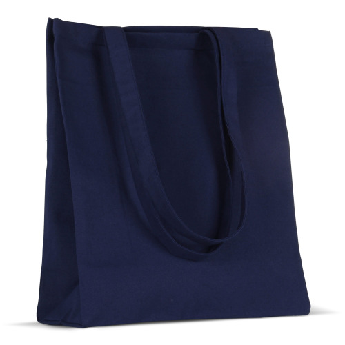 Torba z bawełny z recyklingu z dnem 140g/m² 38x10x42cm Ciemnoniebieski LT95242-N0010 (2)