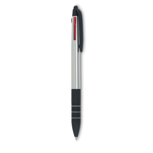 3-kolorowy długopis z rysikiem srebrny MO8812-14 (1)