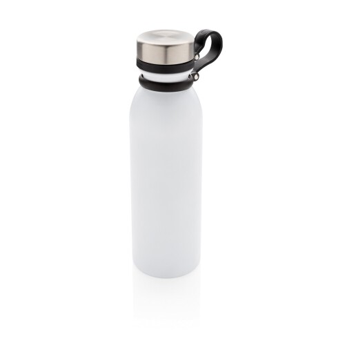 Próżniowa butelka sportowa 600 ml z silikonowym uchwytem biały P436.713 