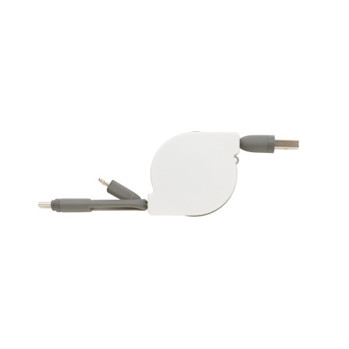 Zwijany kabel do ładowania i synchronizacji 3 w 1 Biały P302.223 (6)