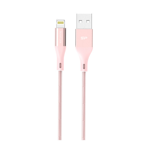 Nylonowy kabel do transferu danych LK30 Lightning Quick Charge 3.0 Różowy EG 818511 