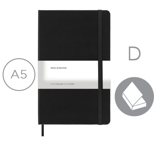 Kalendarz MOLESKINE Czarny VM394-03/2024 