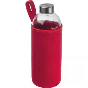 Butelka szklana z pokrowcem 1000 ml JESSICA Czerwony