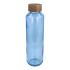 Butelka InSideOut z recyklingowanego szkła ReuuZ z drewnianym korkiem 650 ml Transparentny / jasnoniebieski LT57013-N0412  thumbnail