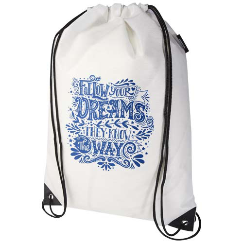 Evergreen torba ściągana sznurkiem o pojemności 5 l z włókiny z recyklingu z certyfikatem GRS Biały 13008001 (1)