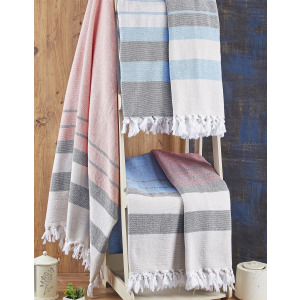 Ręcznik Plazowy Bawełniany Frotte - Sand & Black