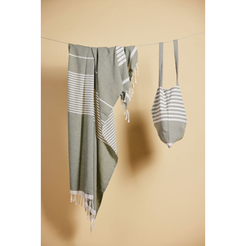 Ręcznik ELLA HAMAM 90x170cm, zielony Zielony 5018467- (4)